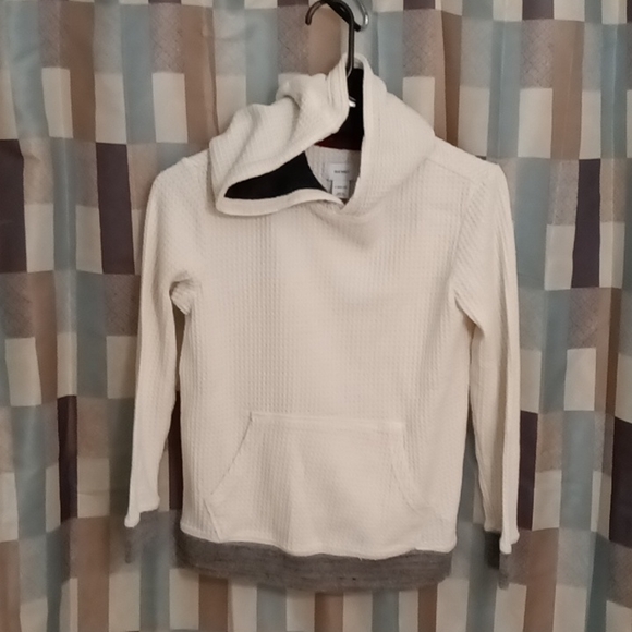 FINAL PRICE OLD NAVY bone and gray hooded sweatshirt Size Large 10/12 - Picture 3 of 3